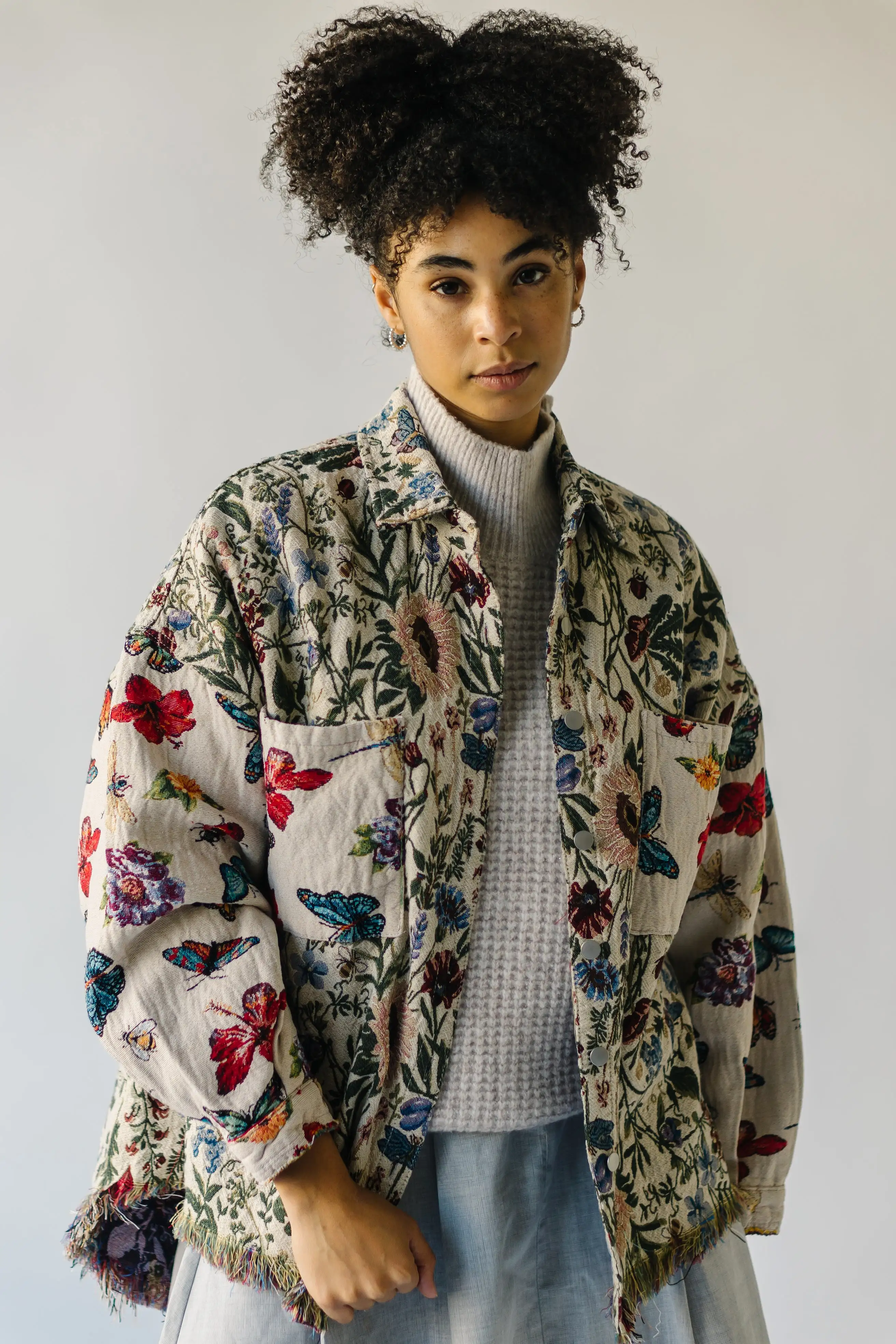 The Galloway Patterned Jacket in Almond Multi