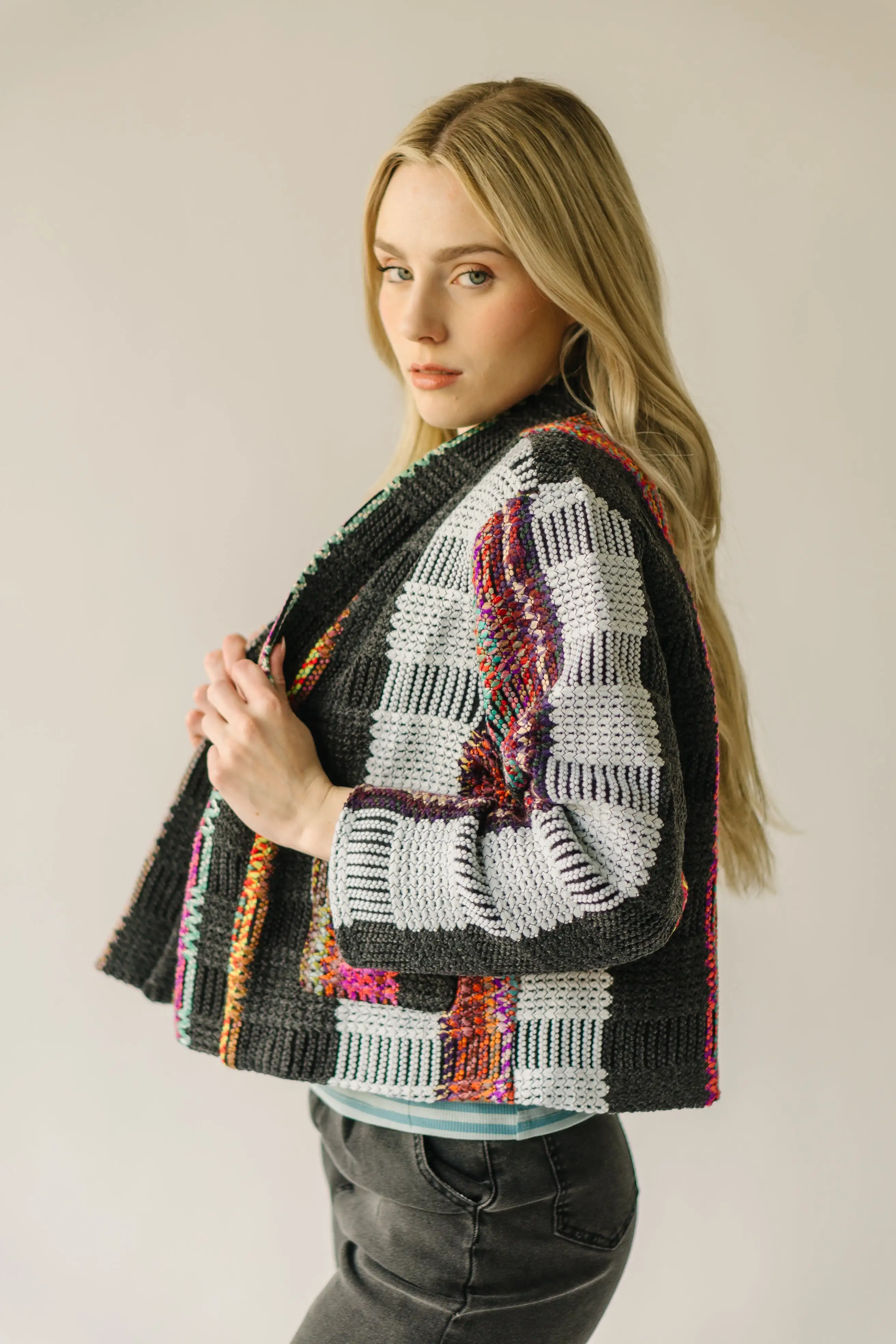 The Pelandra Tweed Jacket in Grey Multi