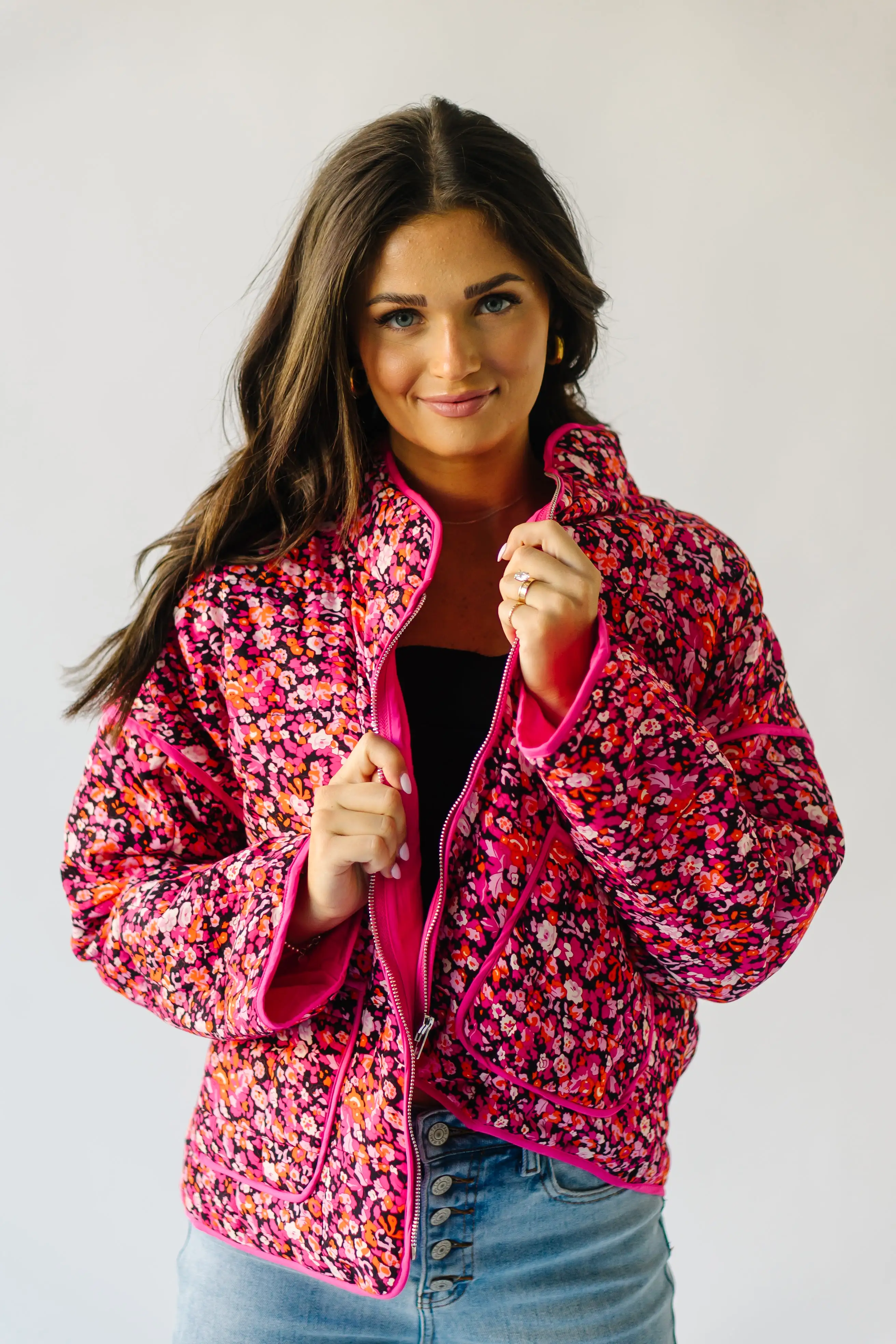 The Seymour Floral Jacket in Fuchsia