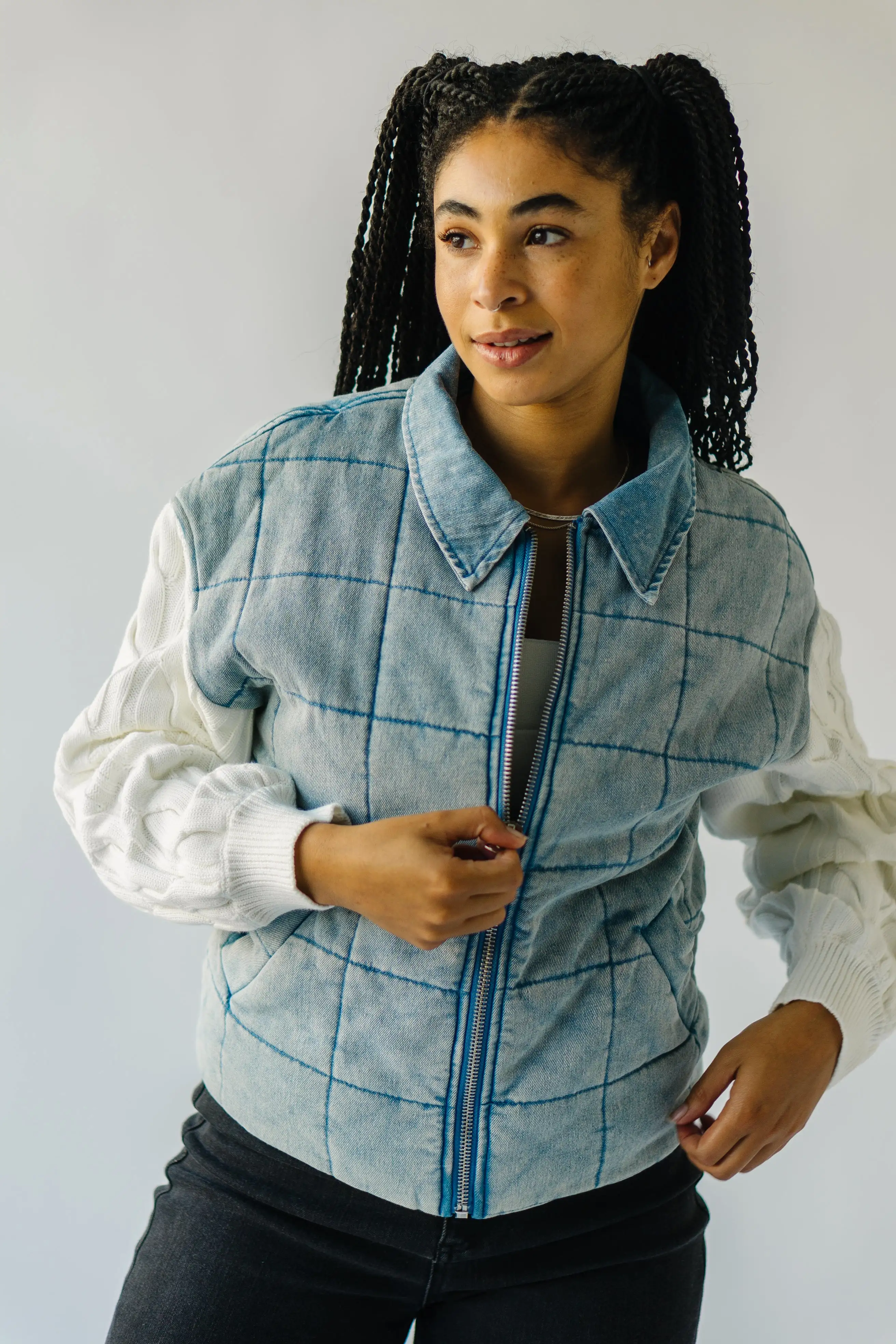 The Wellington Quilted Jacket in Denim