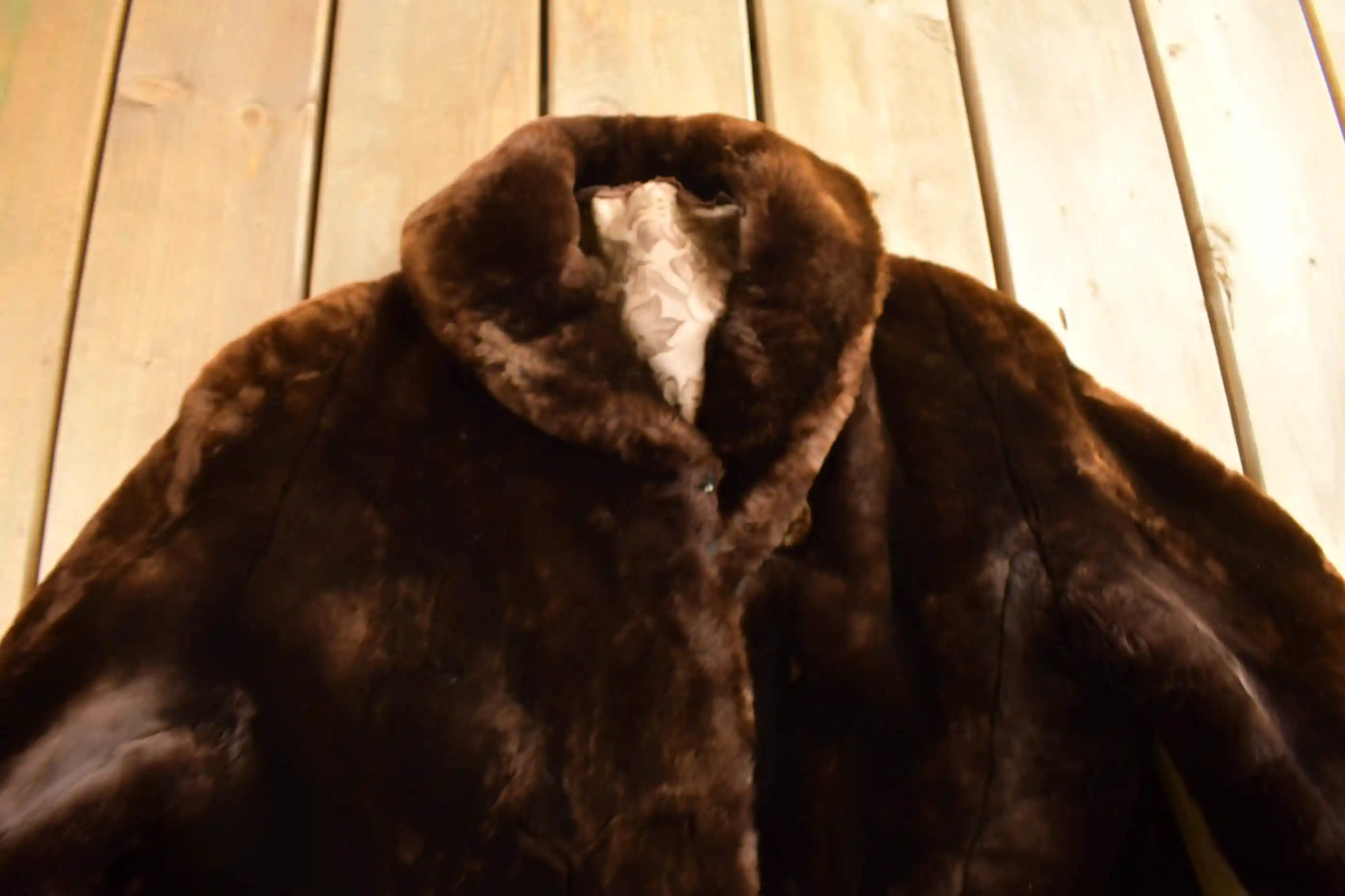 Vintage 1960s Sheered Beaver Fur Coat / True Vintage / Made In USA / Vintage Fur Coat / Vintage Fur